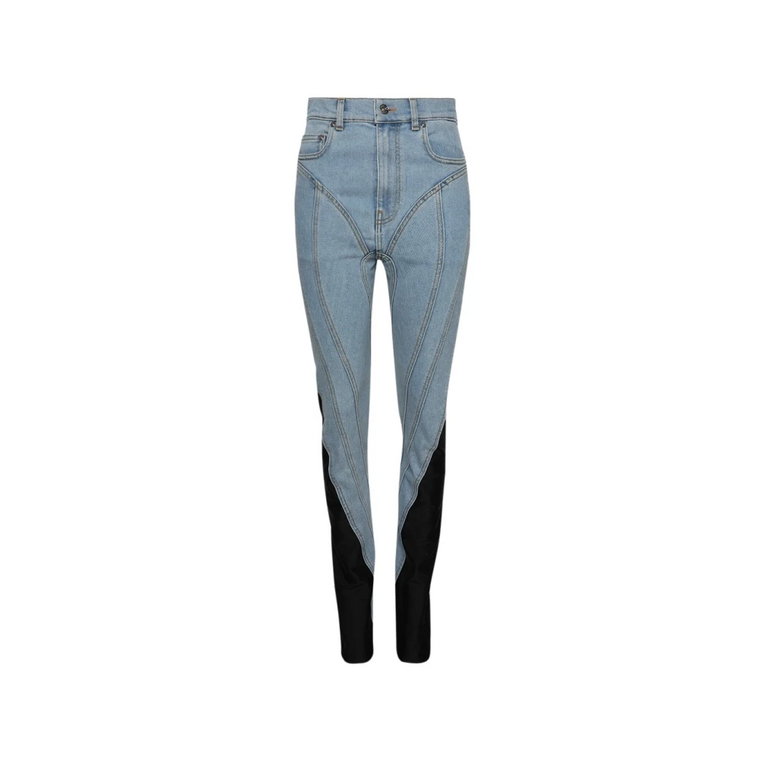 Niebieskie & Czarne Skinny Jeans Mugler