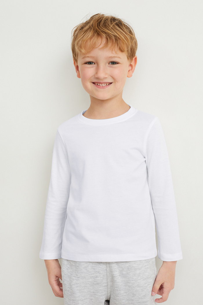 C&A Koszulka z długim rękawem-genderneutral, Biały, Rozmiar: 110