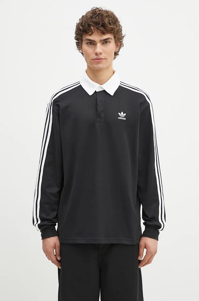 adidas Originals longsleeve bawełniany Adicolor kolor czarny z aplikacją IZ4806