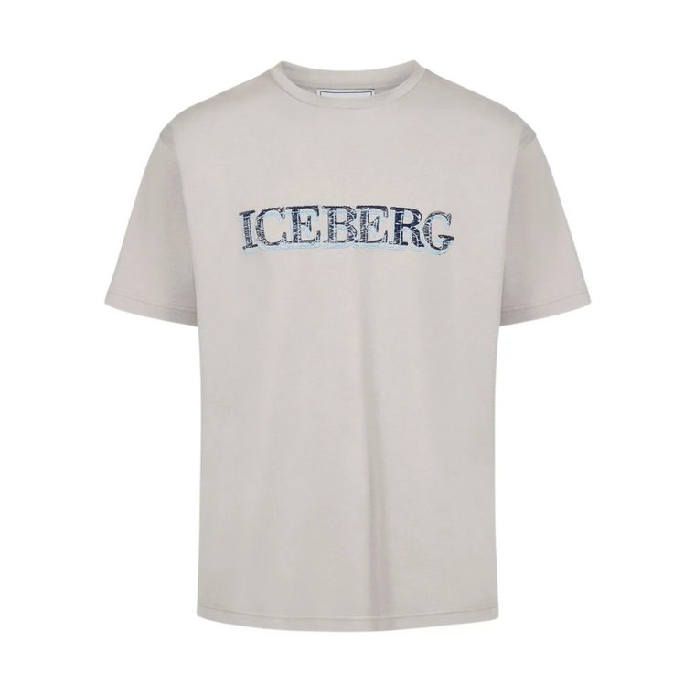 Szara koszulka z logo Iceberg