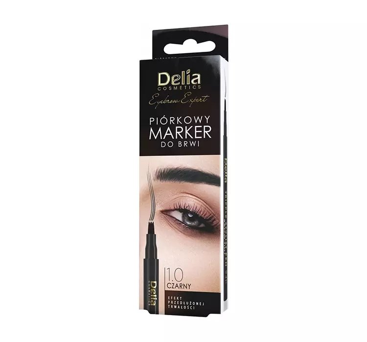 DELIA EYEBROW EXPERT PIÓRKOWY MARKER DO BRWI 1.0 CZARNY