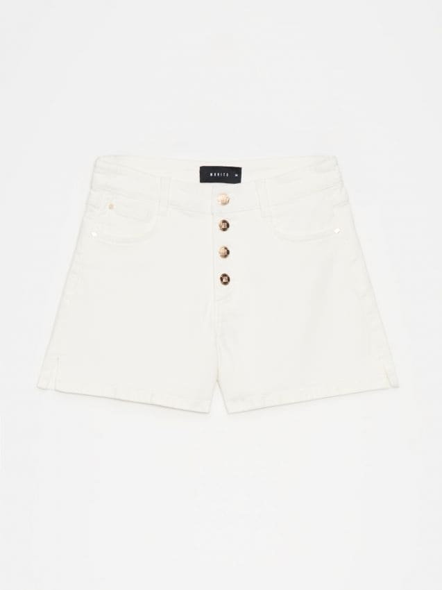 Mohito - Jeansowe szorty - biały