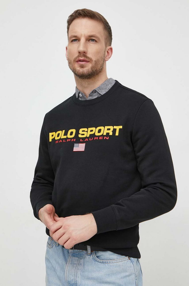 Polo Ralph Lauren bluza męska kolor czarny z nadrukiem 710835770