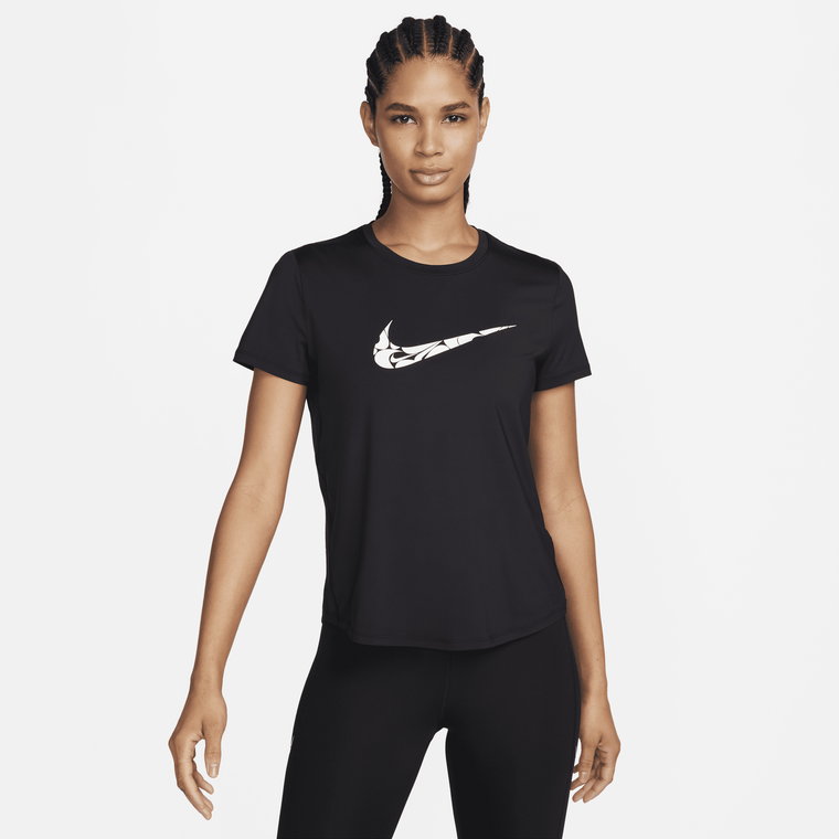 Damska koszulka do biegania z krótkim rękawem Dri-FIT Nike One Swoosh - Biel