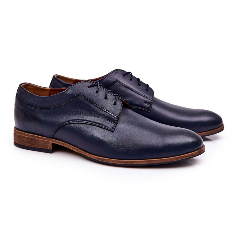 Bednarek Polish Shoes Eleganckie Skórzane Półbuty Bednarek 684 Granatowe