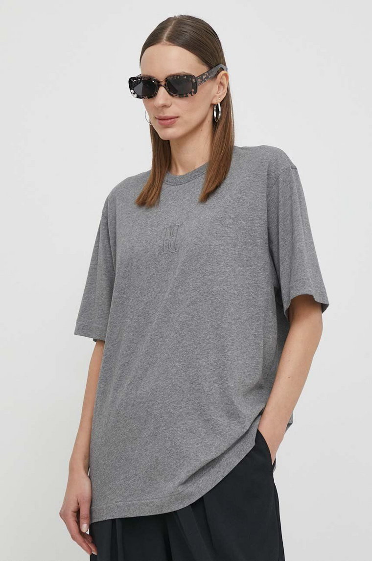 By Malene Birger t-shirt bawełniany damski kolor szary