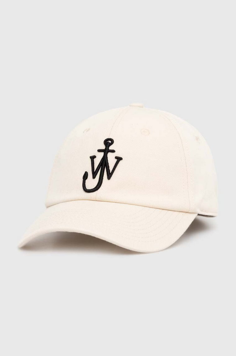 JW Anderson czapka z daszkiem bawełniana Baseball Cap kolor beżowy z aplikacją AC0198.FA0349.106