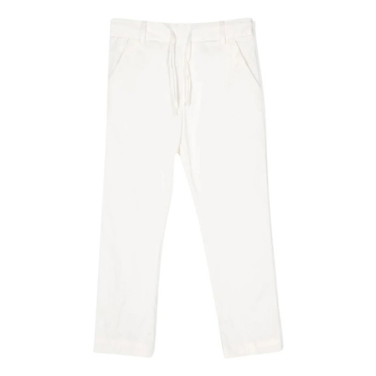 Białe Spodnie Slim Fit z Elastycznym Pasem Paolo Pecora