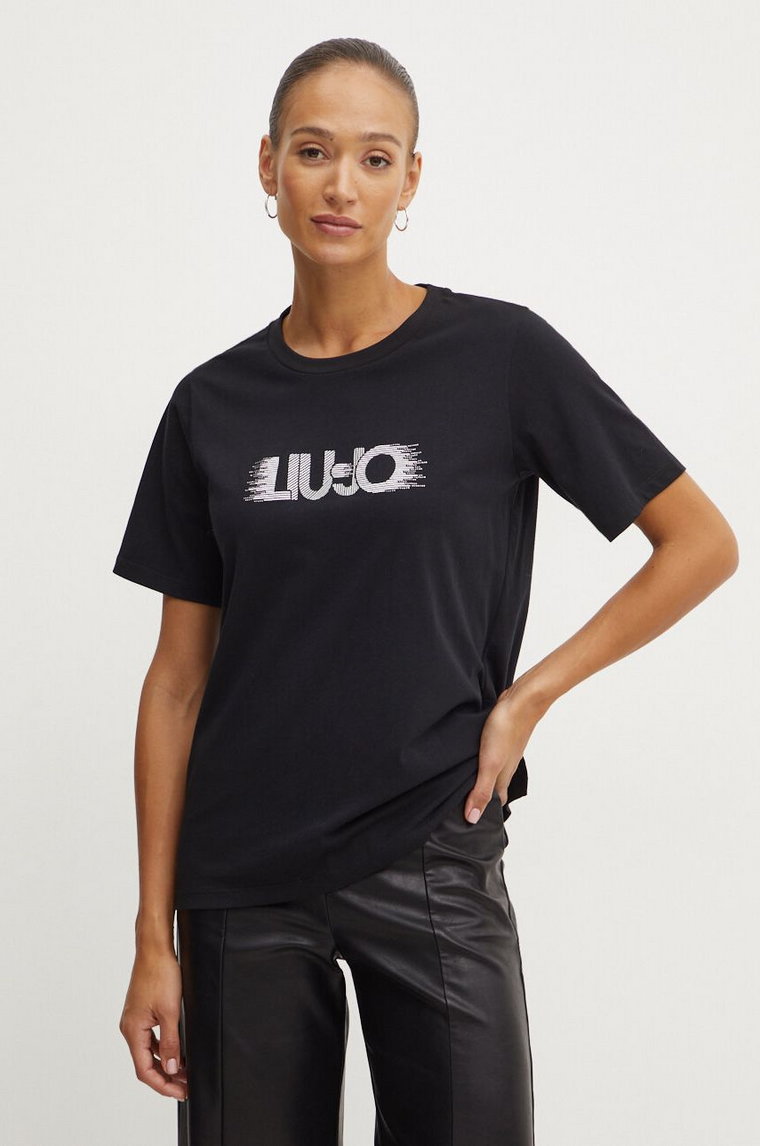 Liu Jo t-shirt damski kolor czarny TF4020 JS923