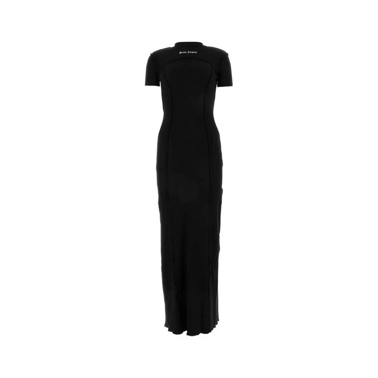 Czarna sukienka z elastycznym bawełnianym materiałem Palm Angels