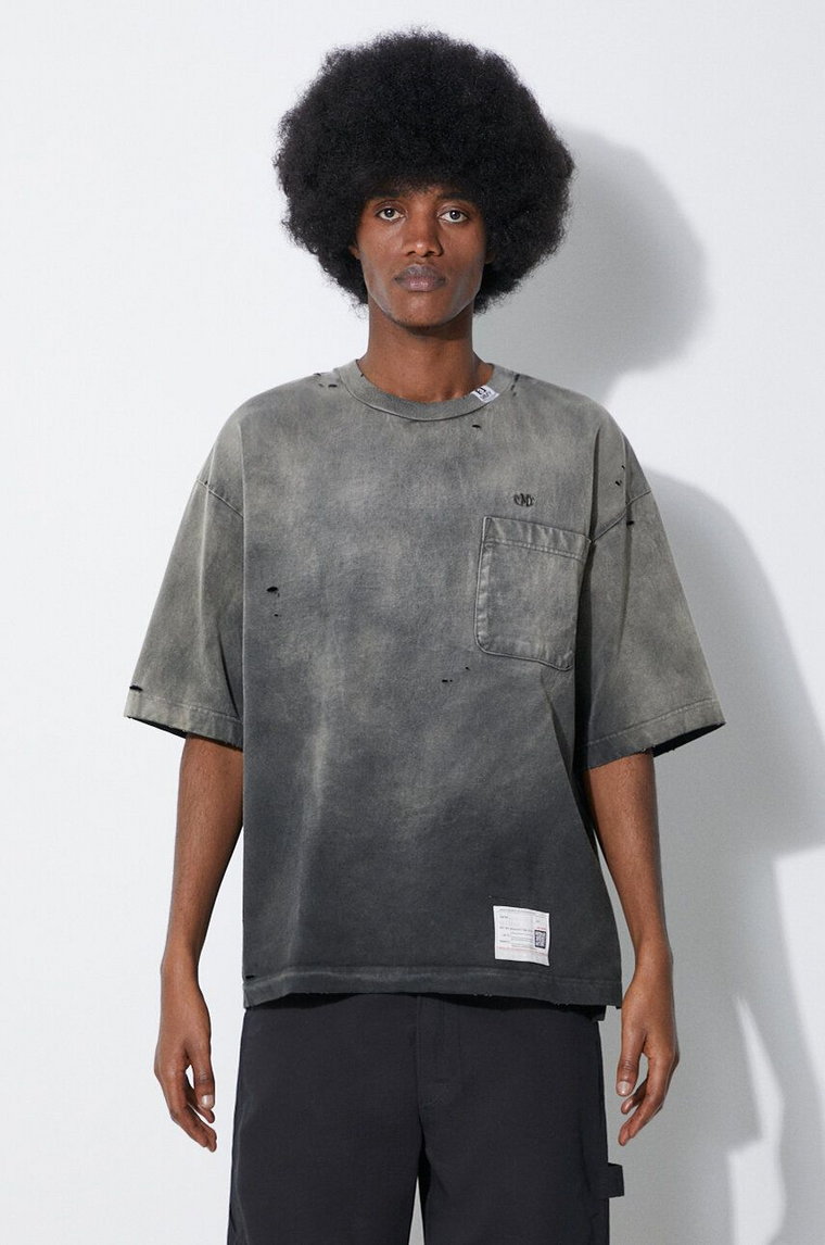 Maison MIHARA YASUHIRO t-shirt bawełniany Sun Faded Tee męski kolor szary gładki A12TS611