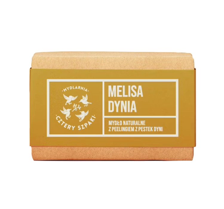 MYDLARNIA CZTERY SZPAKI MELISA I DYNIA MYDŁO NATURALNE Z PEELINGIEM 110G