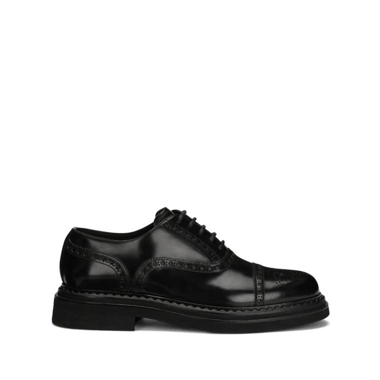 Czarne Skórzane Buty Derby Dolce & Gabbana