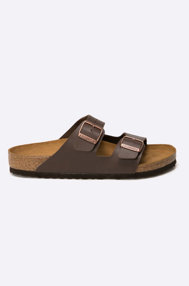 Birkenstock klapki skórzane Arizona kolor brązowy 051701