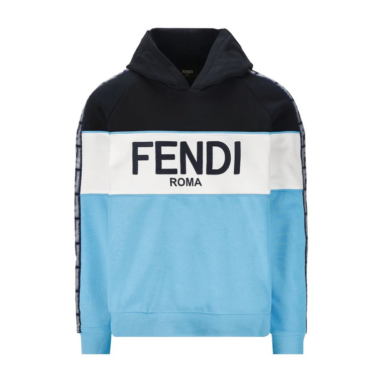 Stylowy męski hoodie z wstążkami FF Fendi