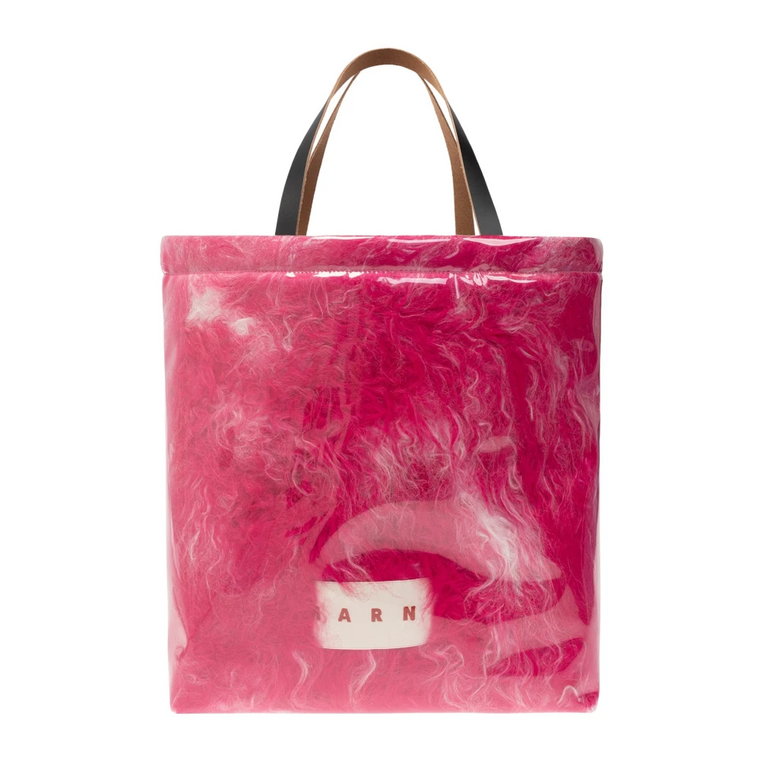 Torba typu shopper z logo Marni