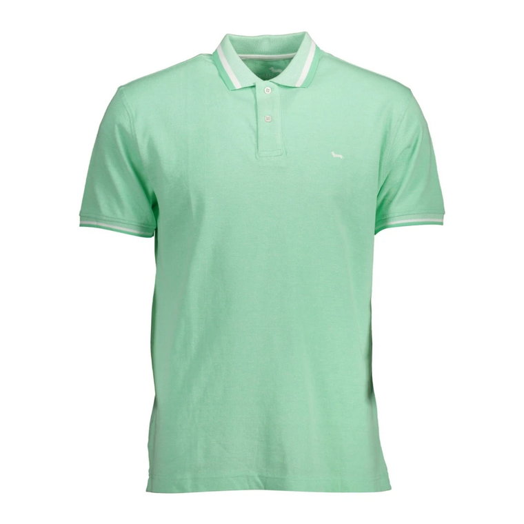 Zielony Polo Shirt z Kontrastującymi Szczegółami Harmont & Blaine