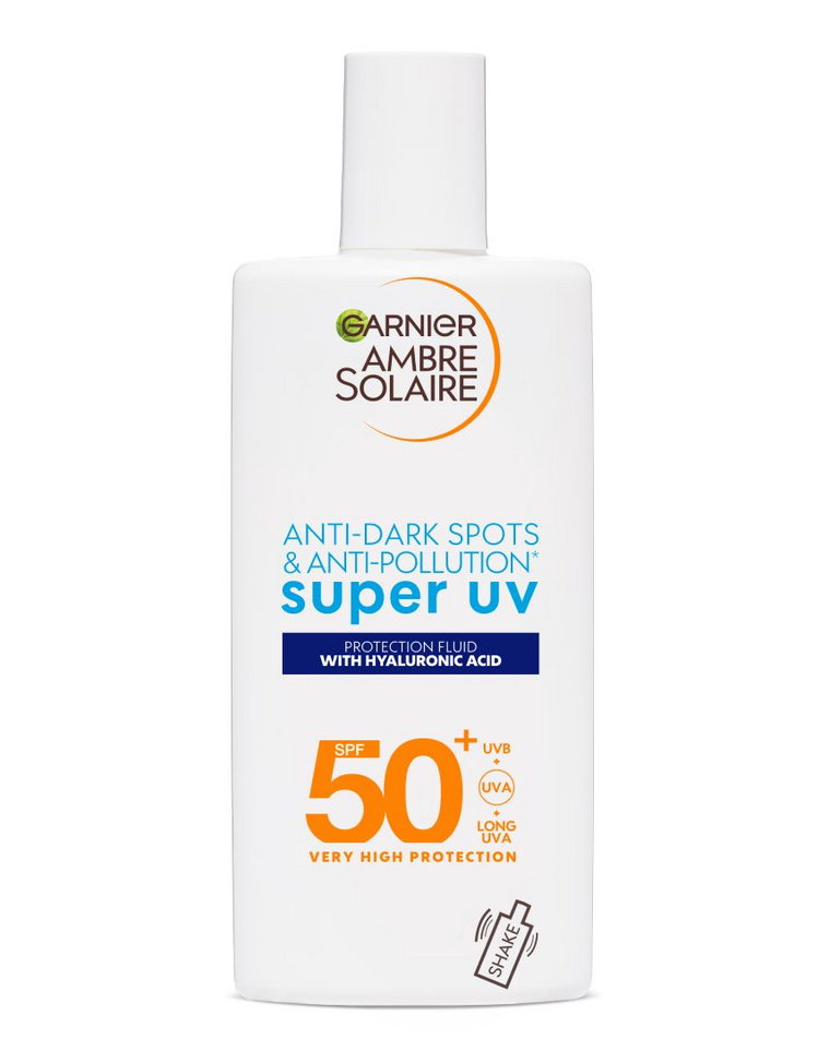 Garnier Ambre Solaire Super UV SPF 50+ -  Fluid ochronny do twarzy przeciw przebarwieniom 40 ml
