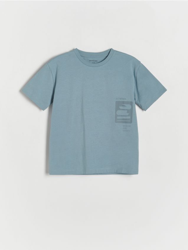 Reserved - T-shirt z nadrukiem - niebieski
