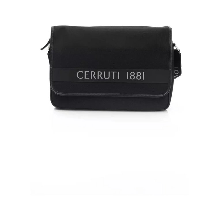 Czarna Torba Messenger z Logo Cerruti 1881