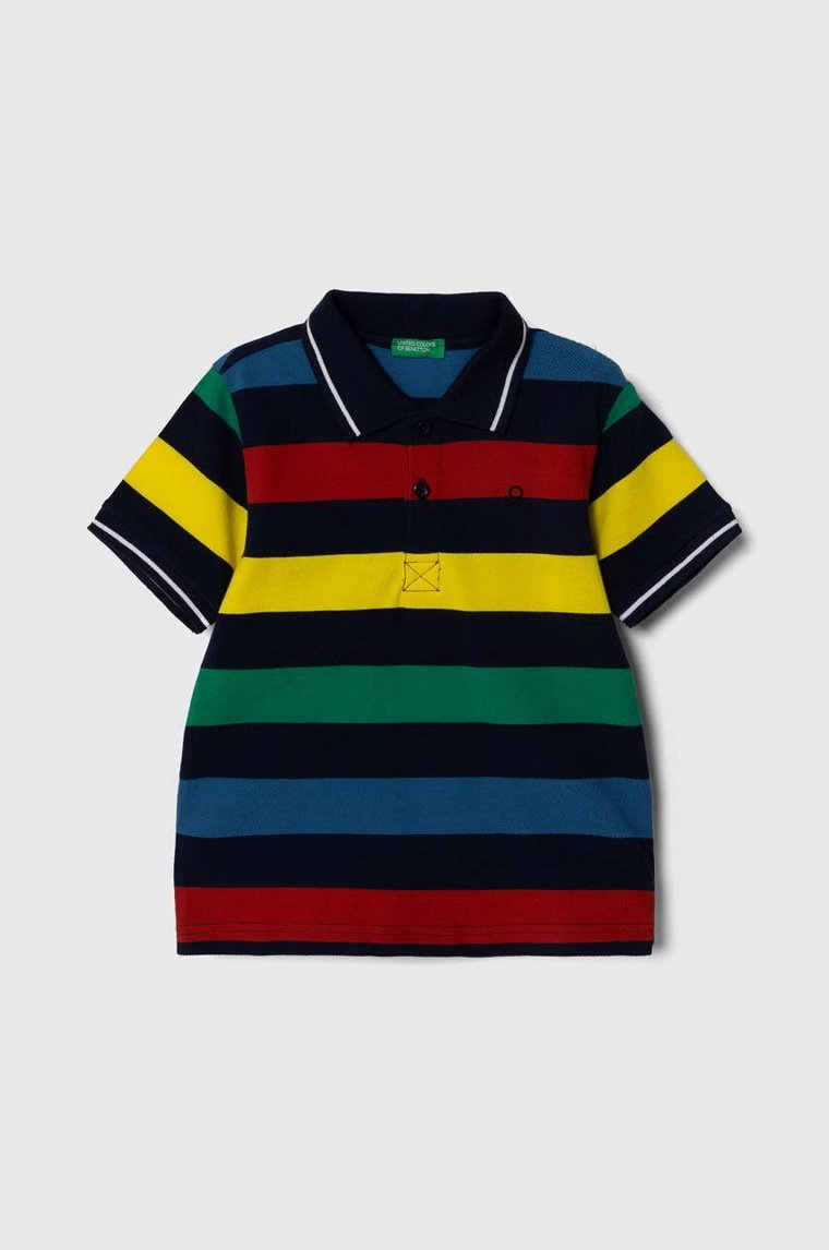 United Colors of Benetton polo bawełniane dziecięce wzorzysty