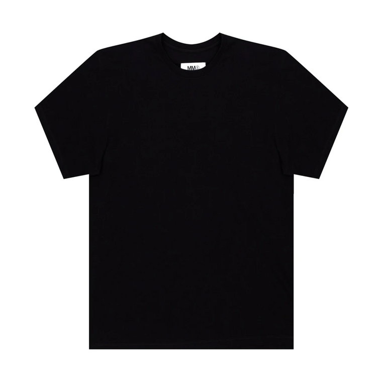 Czarna Koszulka Oversize z Logo MM6 Maison Margiela