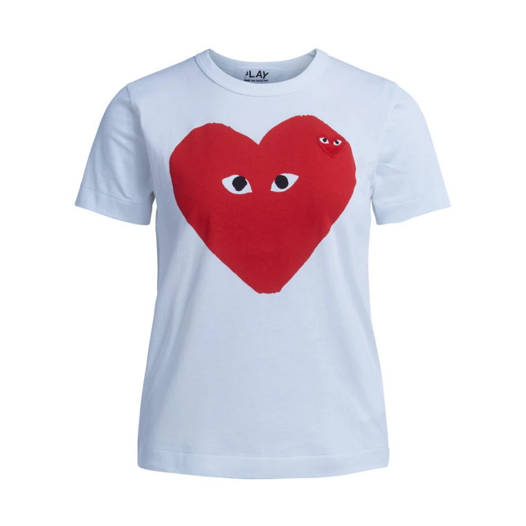 Biała koszulka z czerwonym sercem dla kobiet Comme des Garçons Play