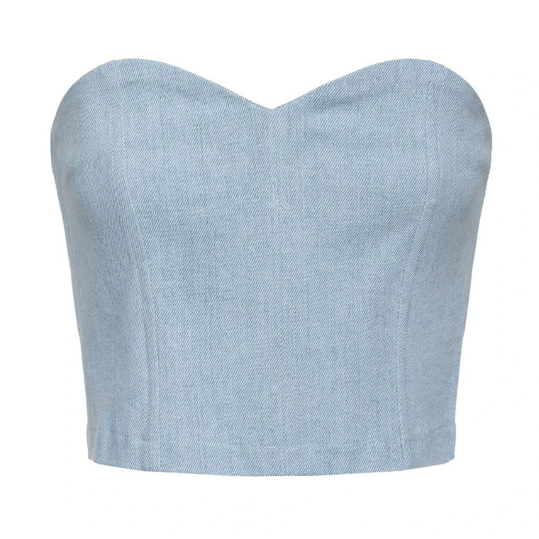 Top gorsetowy z denimu comfort Pinko