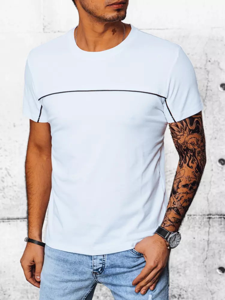 T-shirt męski gładki biały Dstreet RX5027