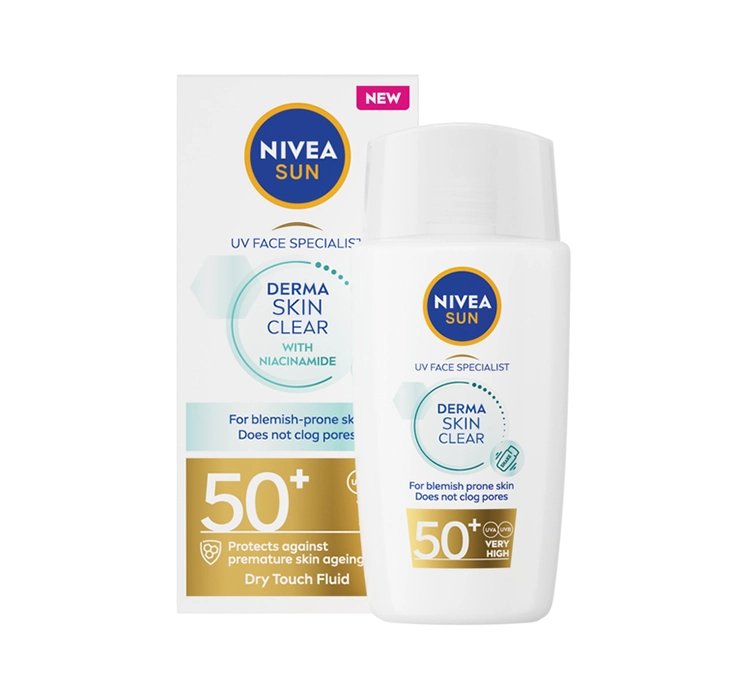 NIVEA SUN DERMA SKIN CLEAR PRZECIWSŁONECZNY FLUID DO TWARZY SPF50+ 40ML