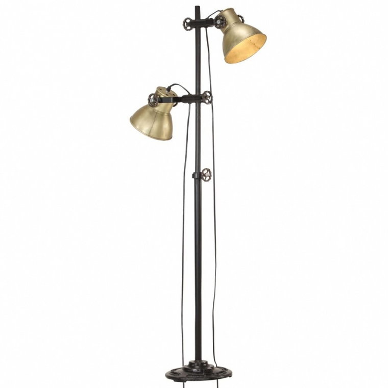 Lampa podłogowa z 2 kloszami, mosiądz, E27, żeliwo kod: V-320584