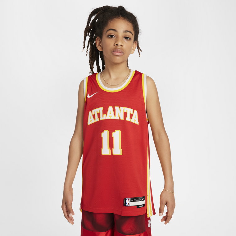 Koszulka dla dużych dzieci Nike NBA Swingman Atlanta Hawks 2023/24 Icon Edition - Czerwony
