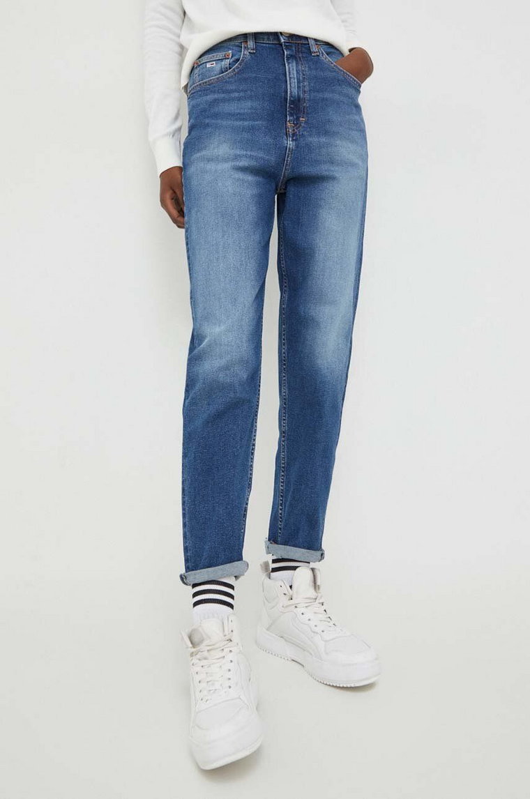 Tommy Jeans jeansy damskie kolor niebieski DW0DW17196