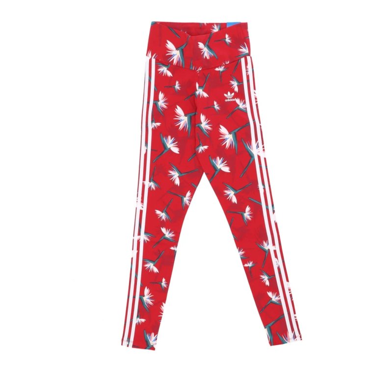 Power Red/Multicolor Legginsy Elastyczny Pas Adidas