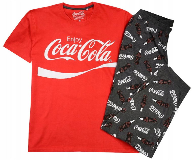 Coca-cola Piżama Męska młodzieżowa T-shirt długie spodnie M R307C