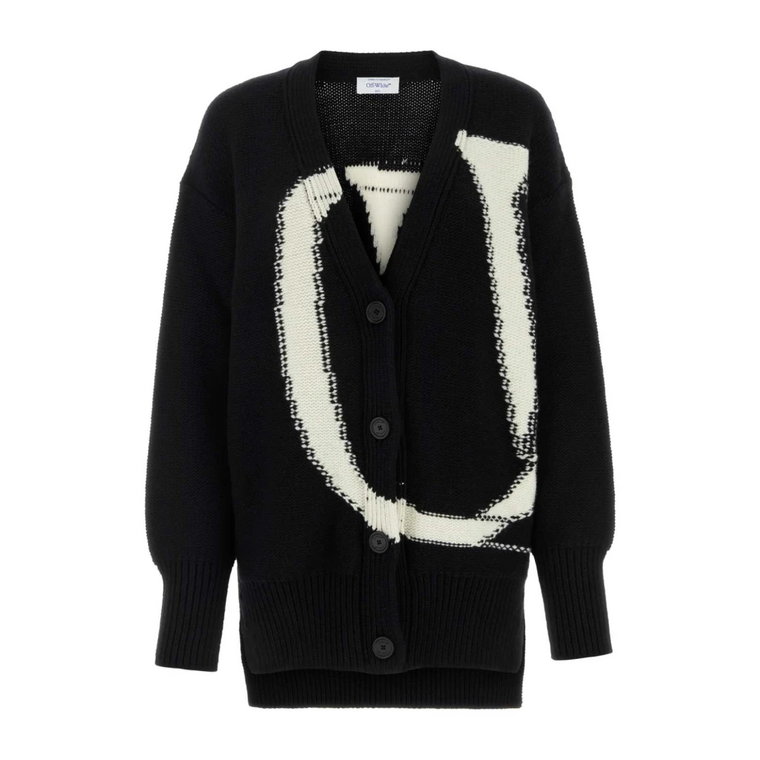 Czarny oversize sweter z wełny Off White