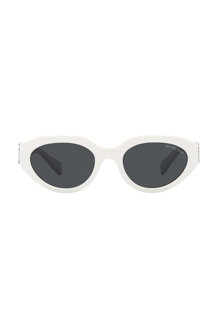 Michael Kors okulary przeciwsłoneczne EMPIRE OVAL damskie kolor biały 0MK2192