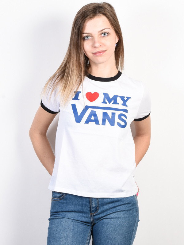 Vans LOVE RINGER white/black t-shirt damski - M