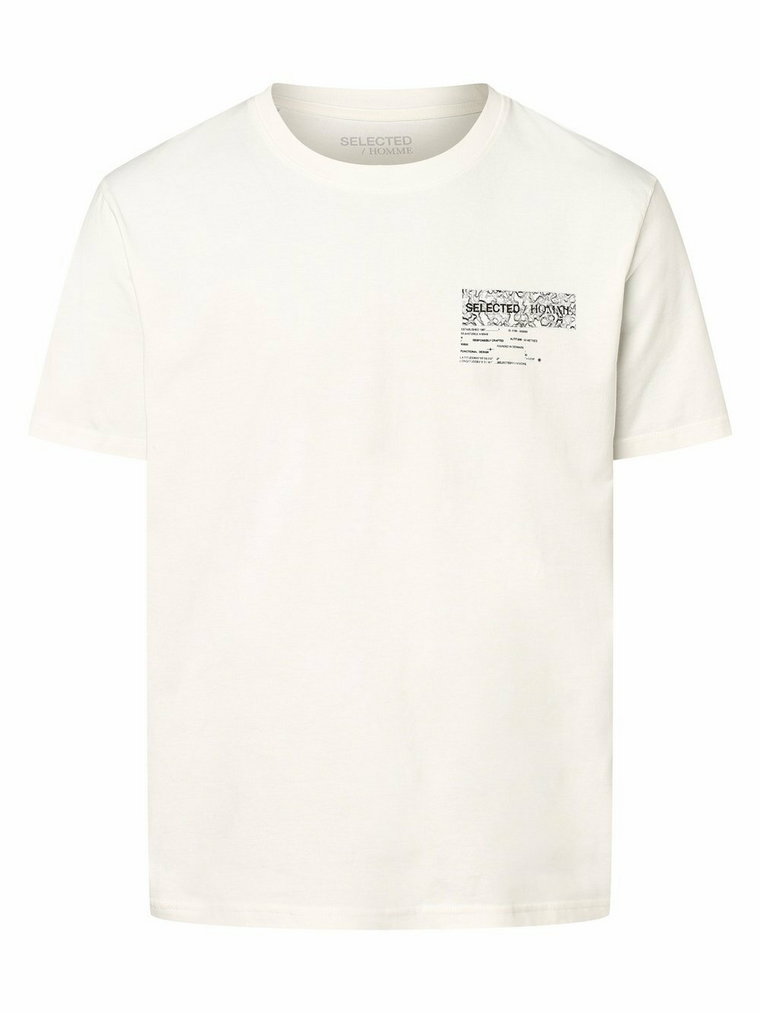 Selected - T-shirt męski  SLHRelaxajax, biały