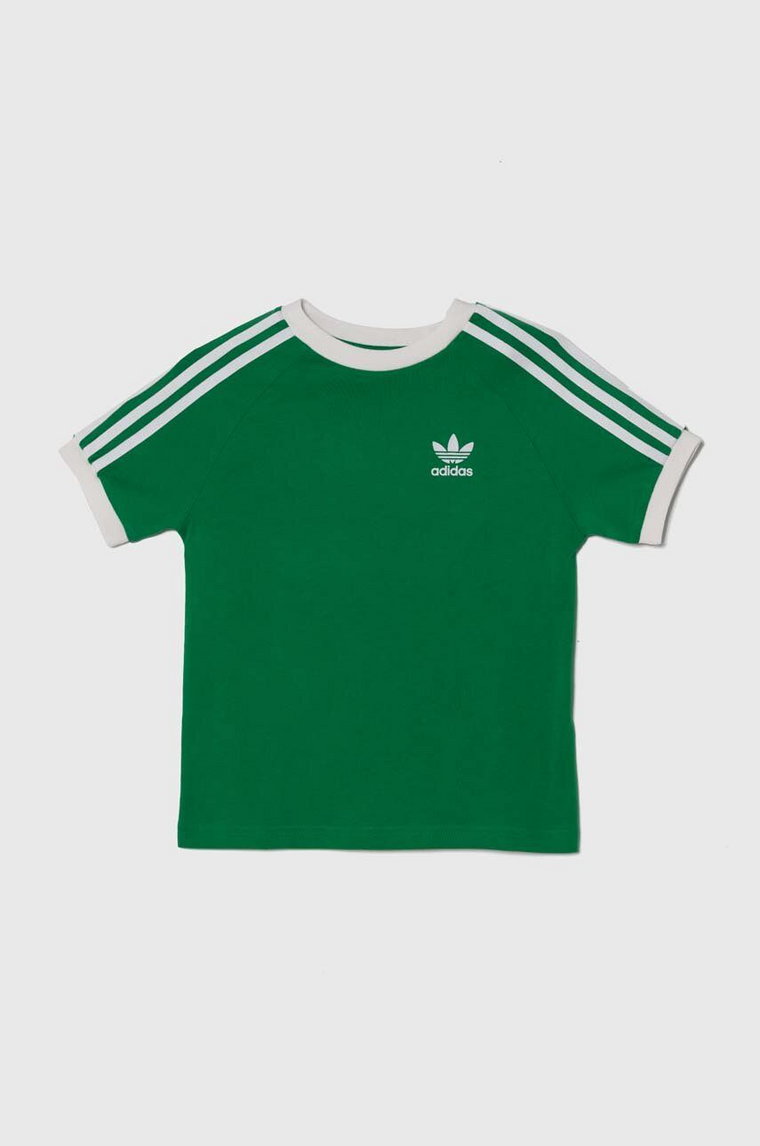 adidas Originals t-shirt bawełniany dziecięcy kolor zielony z nadrukiem