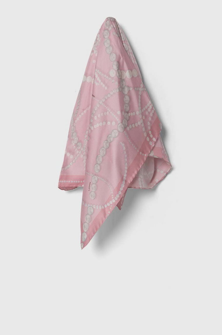 Lanvin apaszka jedwabna kolor różowy wzorzysta