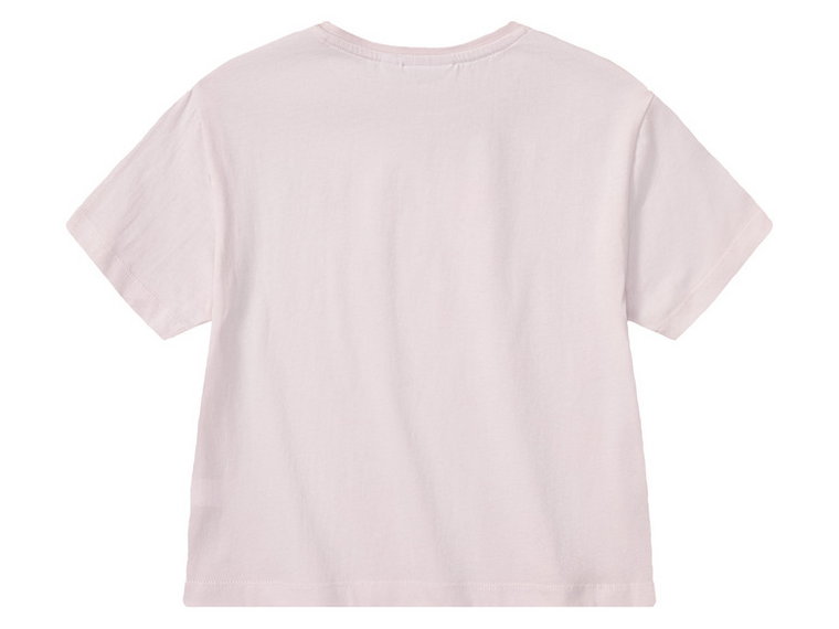T-shirty dziecięce bawełniane z postaciami z bajek, 2 sztuki (122/128, Wzór Myszka Minnie fioletowy/biały wzorzysty)