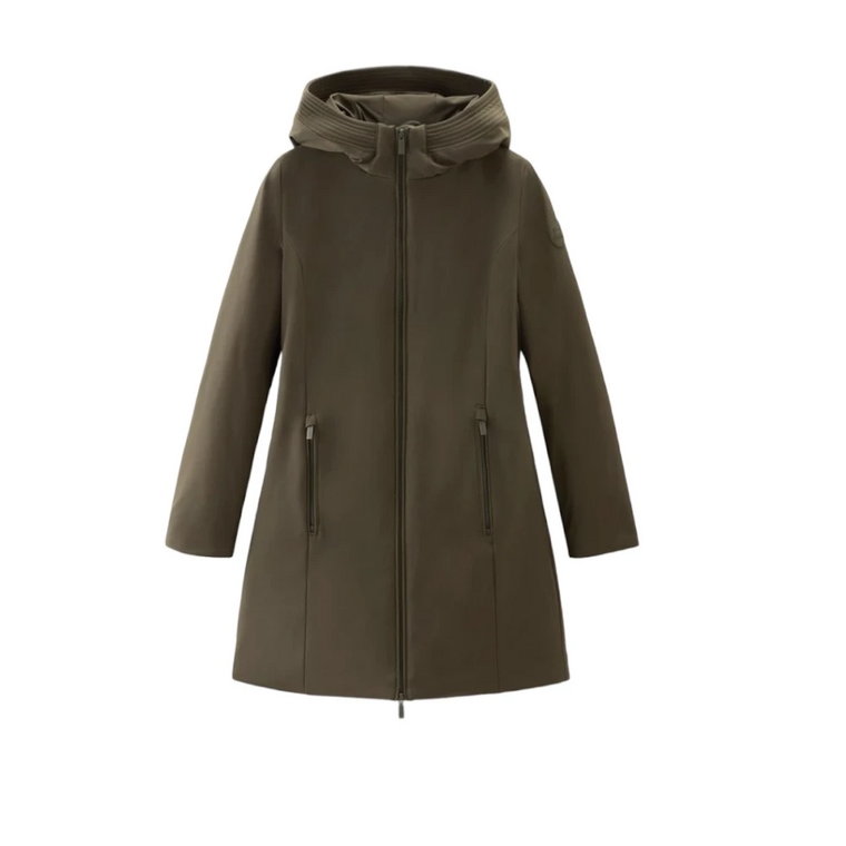 Zielony Płaszcz Parka Slim Fit Woolrich