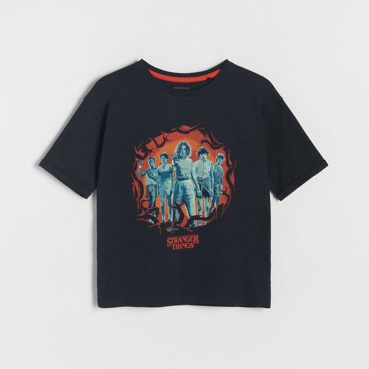 Reserved - T-shirt Stranger Things - czarny