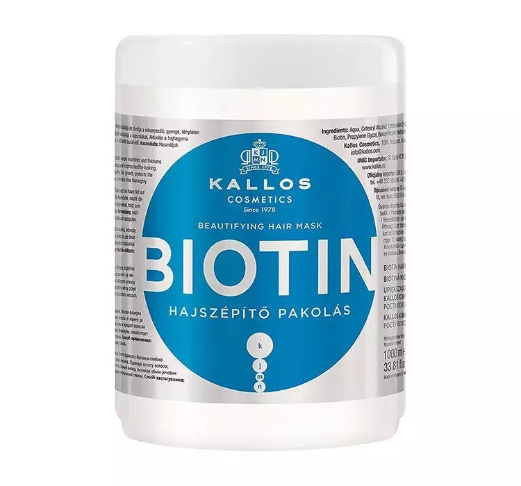 KALLOS KJMN BIOTIN MASKA Z BIOTYNĄ 1000ML