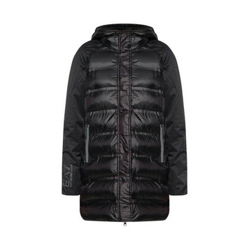 Emporio Armani EA7, Hooded jacket Czarny, female,