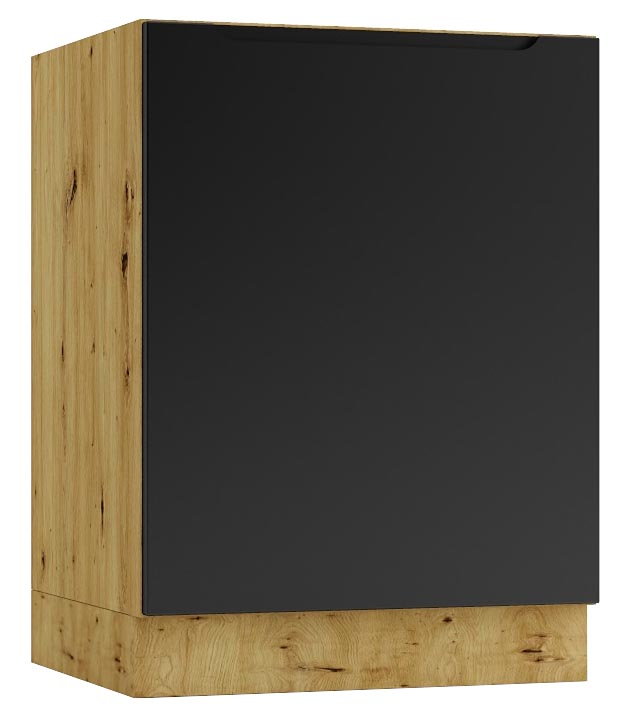 Dolna szafka kuchenna 60 cm dąb artisan + czarny - Granada 8X