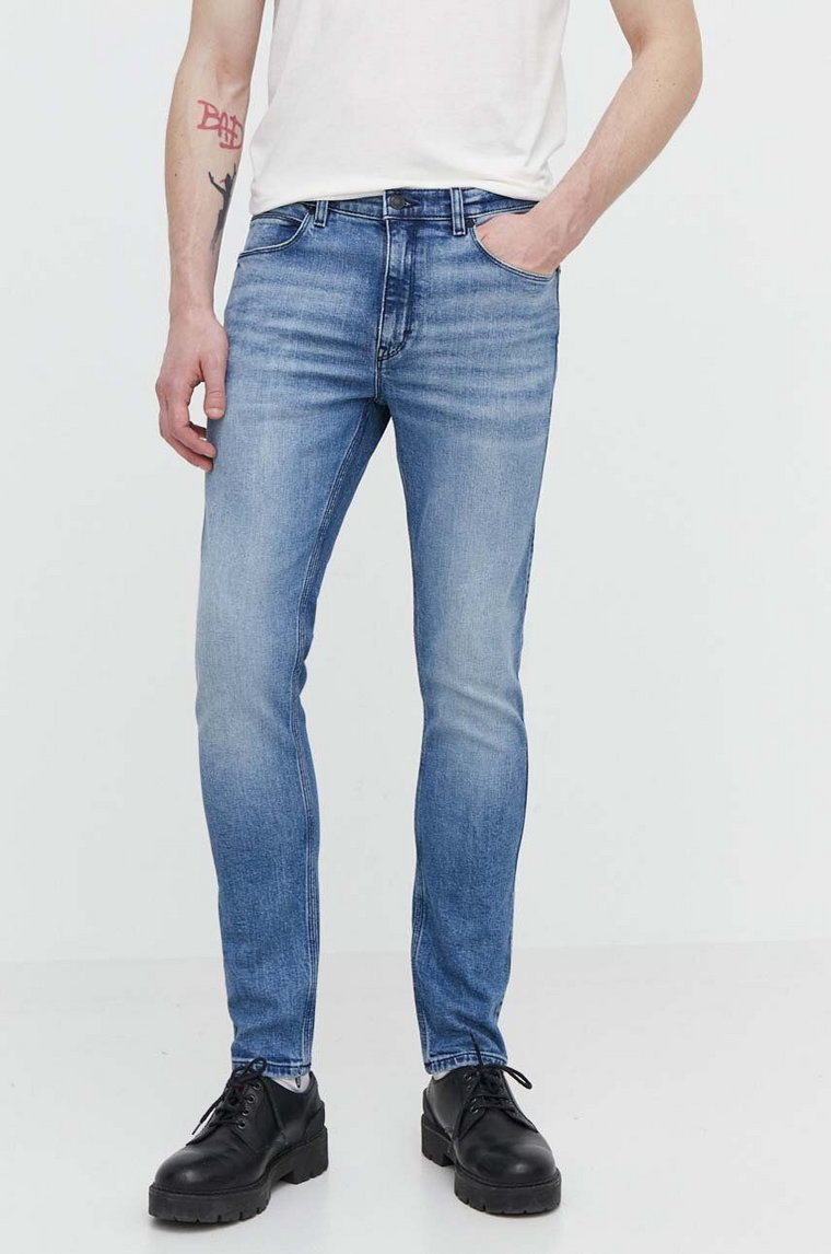 HUGO jeansy męskie kolor niebieski 50511410