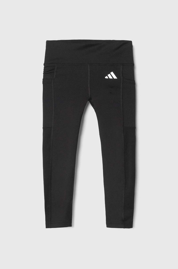 adidas legginsy dziecięce kolor czarny gładkie