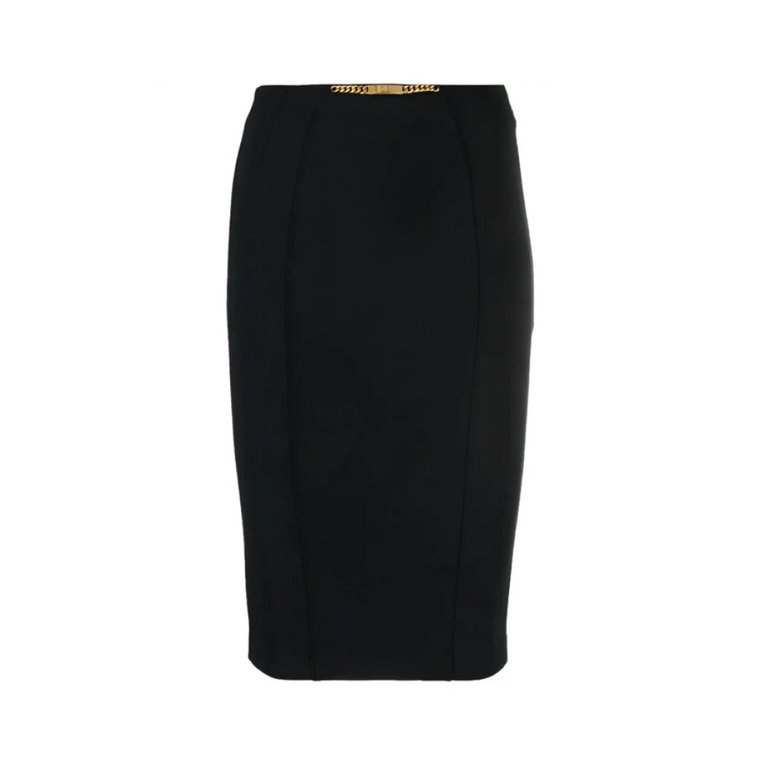 Czarna ołówkowa spódnica z elastycznego krepu Elisabetta Franchi